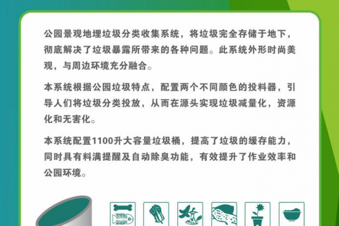 公园景区地埋垃圾分类收集系统两分类海报